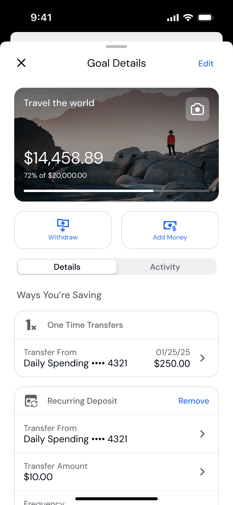Savings Goals – Nymbus Digital Banking
